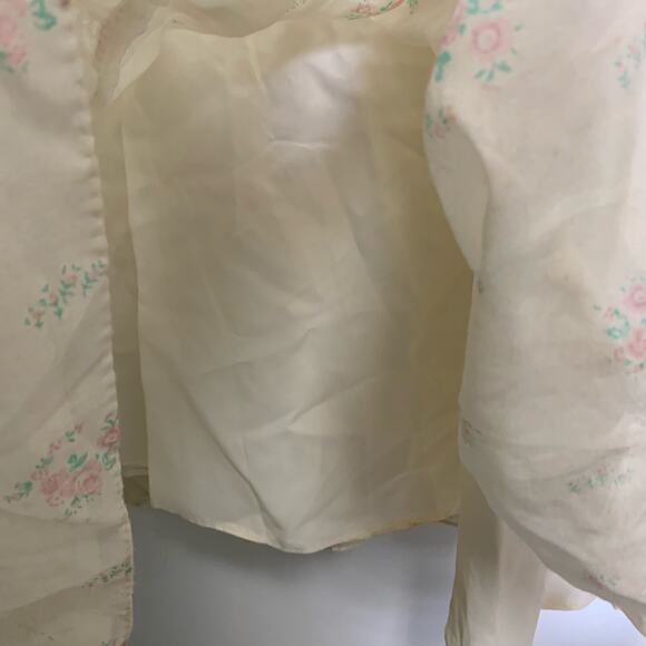 Homemade Cottagecore 1960's Vintage Ivory Lined Maxi Dress with Shaul Cover Up - Picture 5 of 11